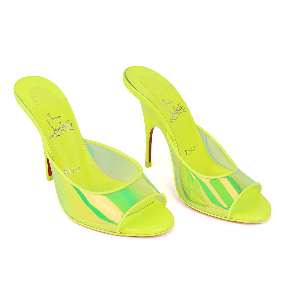 Christian Louboutin PVC Just Arch 100 Neon Yellow - Size EU 37.5