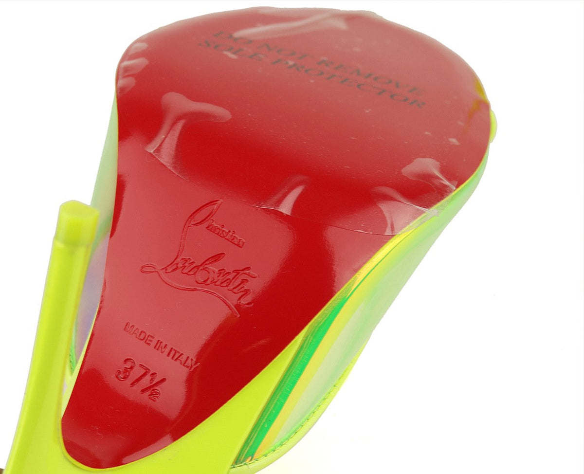 Christian Louboutin PVC Just Arch 100 Neon Yellow - Size EU 37.5