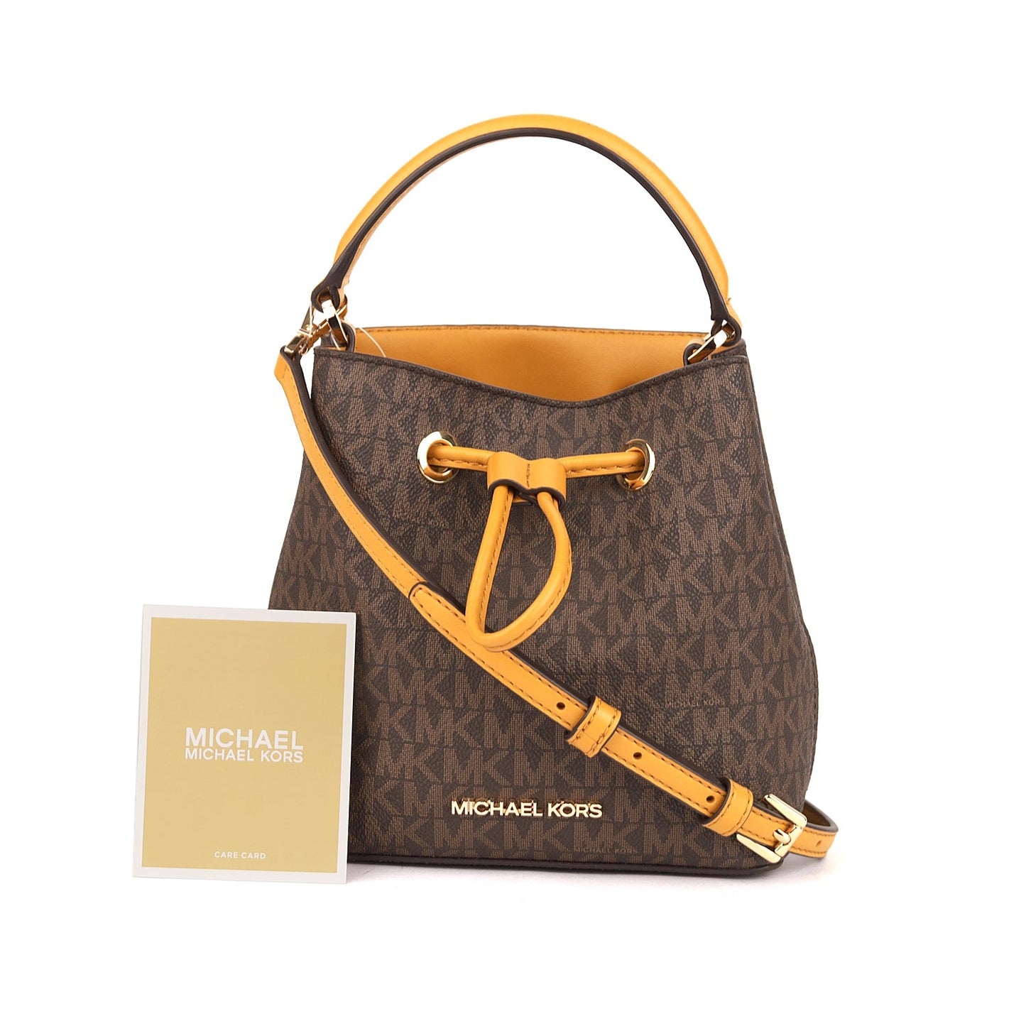 Michael Kors Suri Small Leather Bucket Crossbody Drawstring Hobo Handbag