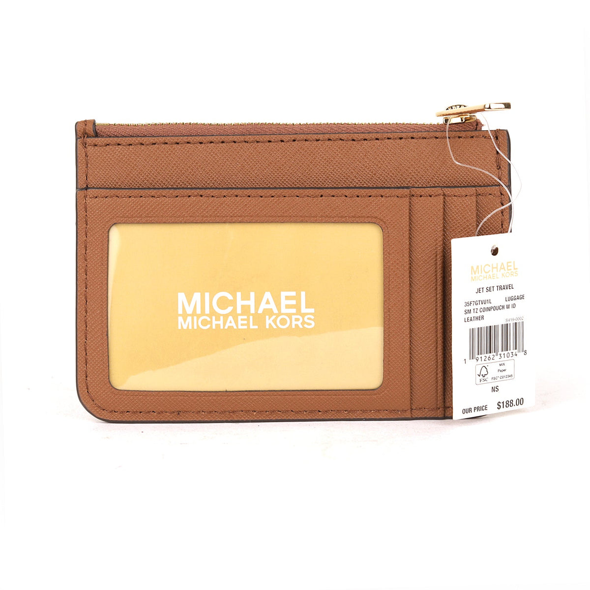 Michael Kors Top Zip Coin Pouch with ID Holder Saffiano Leather