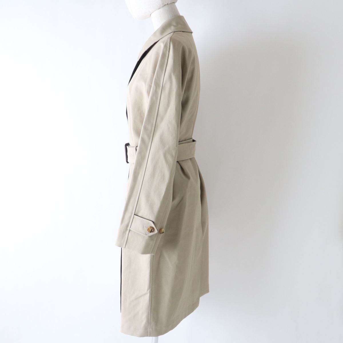 Burberry London England 8020187 Leather Trimmed Long Coat