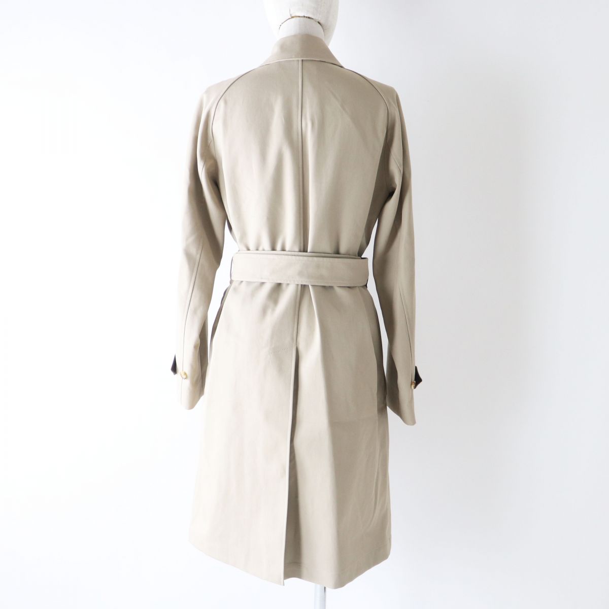 Burberry London England 8020187 Leather Trimmed Long Coat