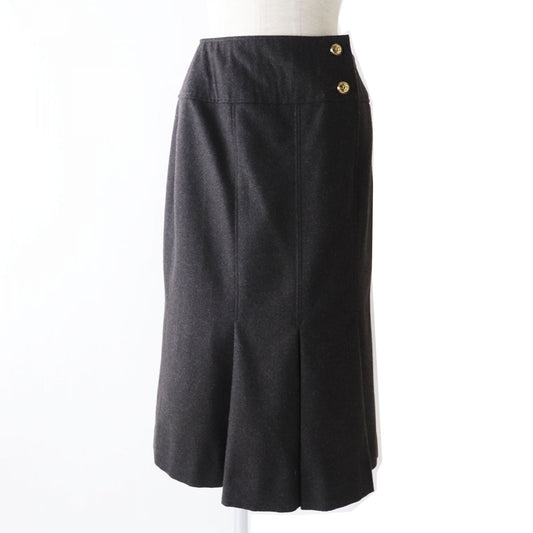 Chanel COCO Mark Button Cashmere Blend Skirt