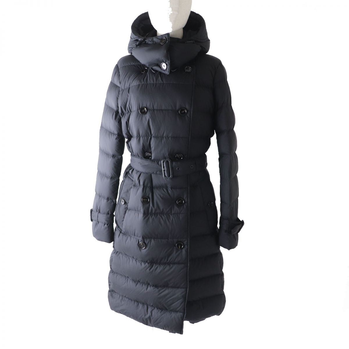Burberry Women's Hooded Long Padded Coat Black M