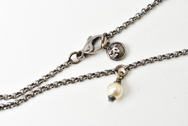 Chanel Necklace/Pendant with Rhinestones and Rose/Silver