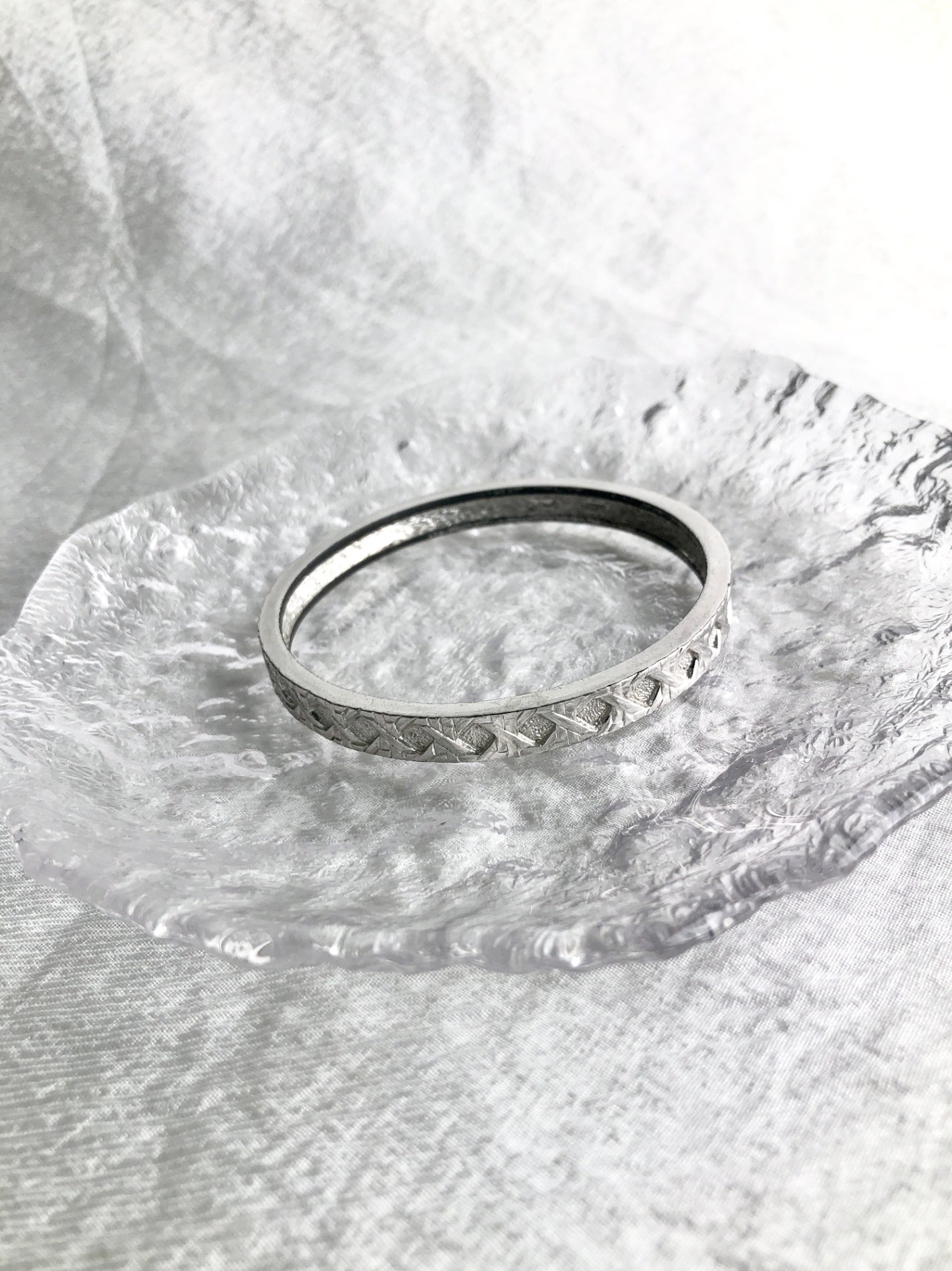 Christian Dior Cannage Bangle Silver Vintage 22wmth