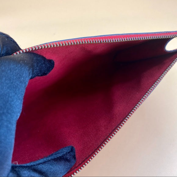 LOUIS VUITTON Red EPI pochette accessories shoulder bag TWS
