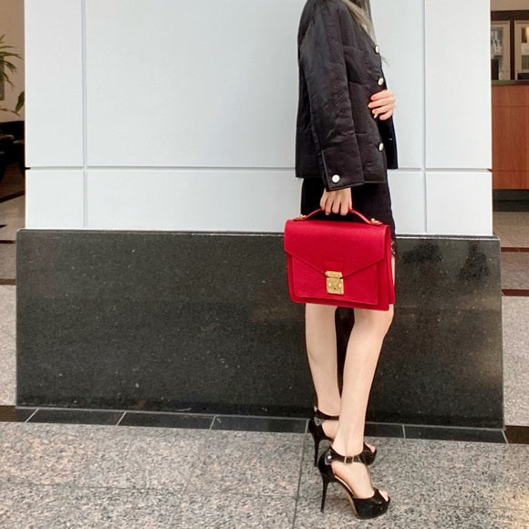 LOUIS VUITTON Red Metie Vintage handbag