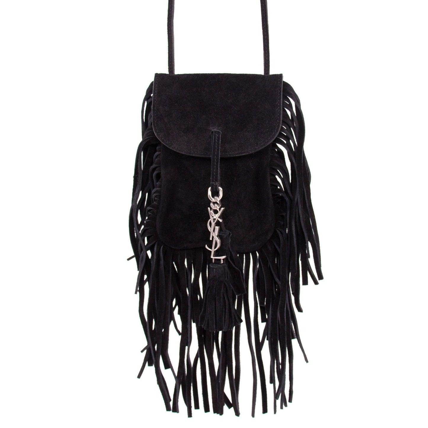 Saint Laurent Suede Fringe Pouch