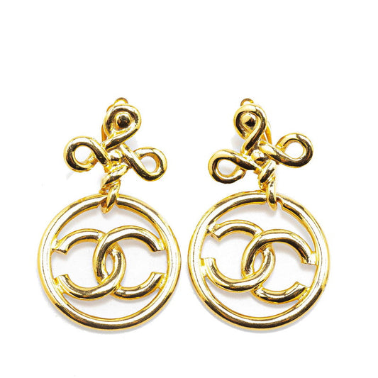 Chanel Coco Mark Round Circle Earrings