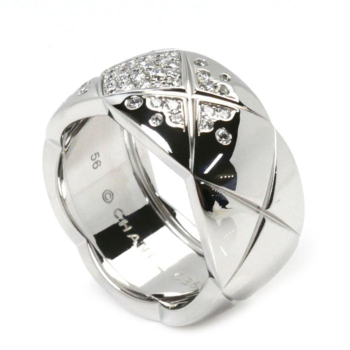 Chanel Coco Crush Au750 White Gold Ring Size 16