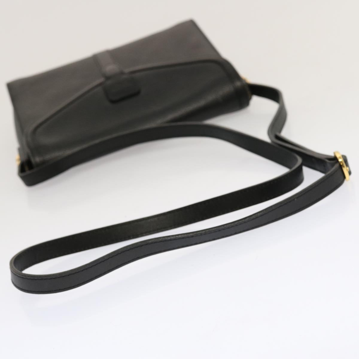 BURBERRYSs Shoulder Bag Leather Black Auth mr101