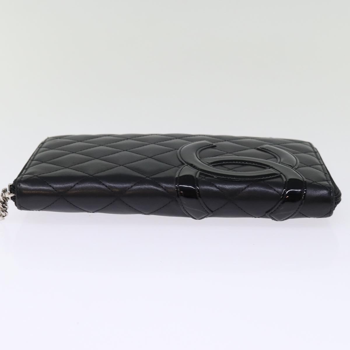 Top Quality Chanel Long Wallet Leather Black CC Auth mr152