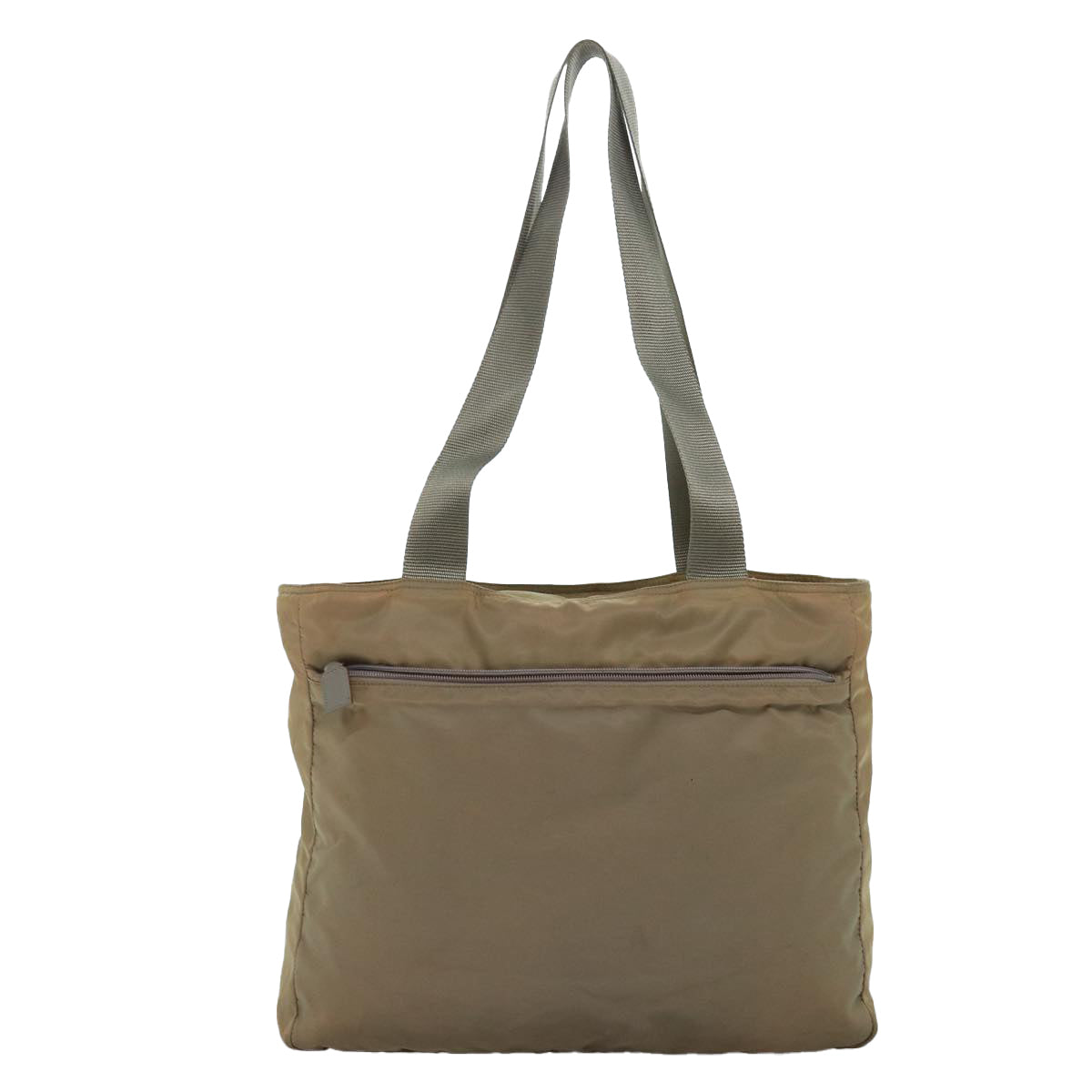 PRADA Tote Bag Nylon Beige Auth mr185