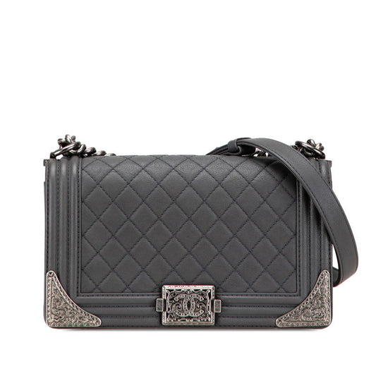 Chanel Paris-Dallas Boy Chanel Calfskin Chain Shoulder Bag