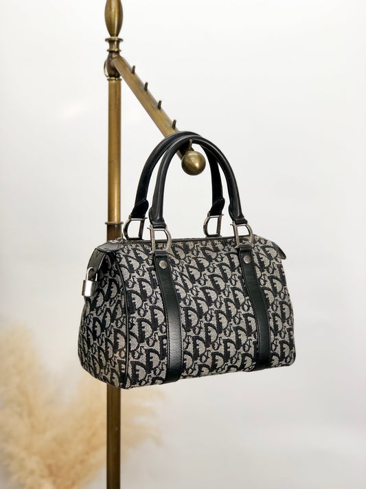 Christian Dior Trotter Handbag Boston bag Black Vintage gyebye