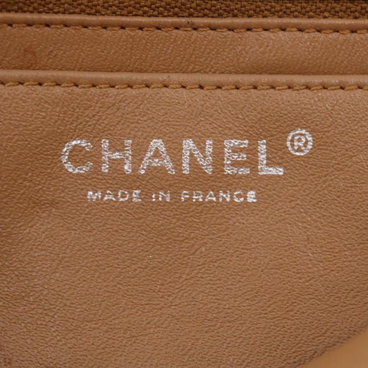 Top Quality Chanel Matelasse Tweed Turn Lock Chain Shoulder Bag Navy Brown CC Auth nh616A