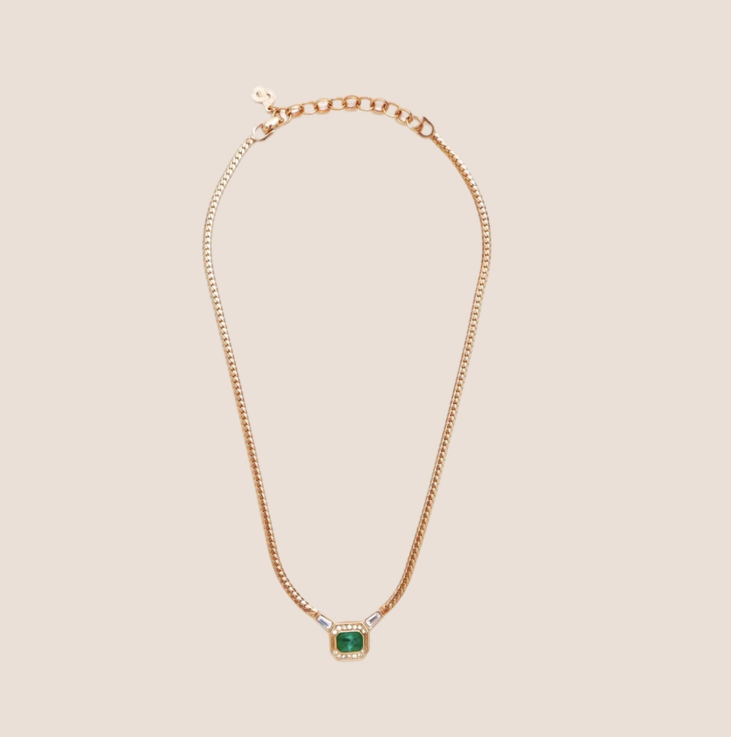 CHRISTIAN DIOR RHINESTONE EMBELLISHED CHAIN NECKLACE