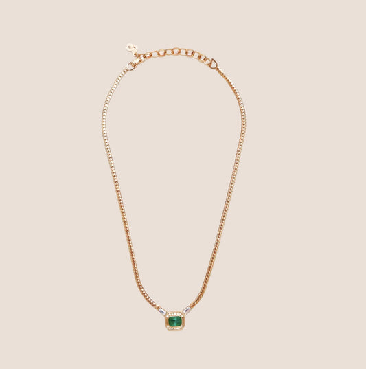 CHRISTIAN DIOR RHINESTONE EMBELLISHED CHAIN NECKLACE