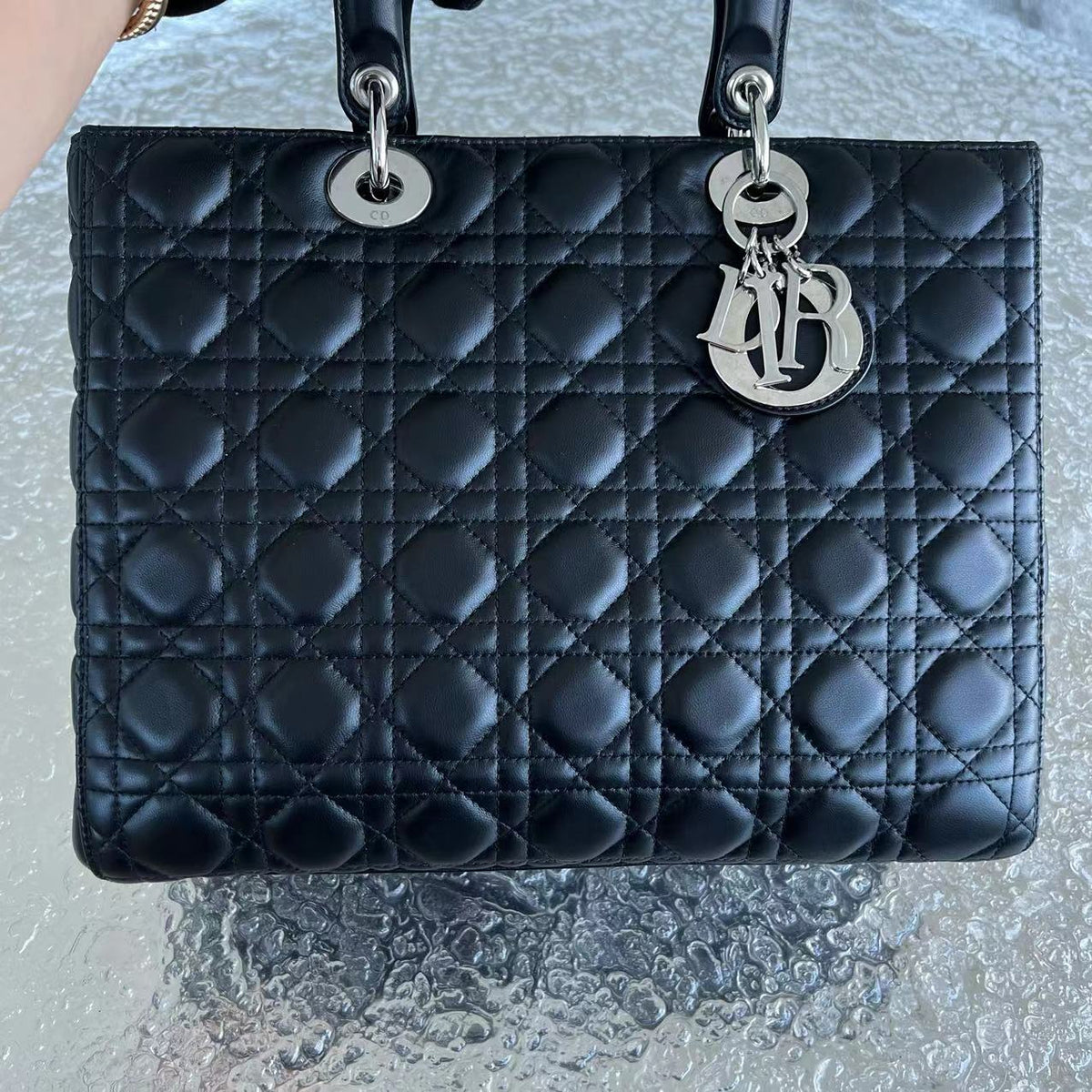 *No Strap* Lady Large Cannage Lambskin Black SHW
