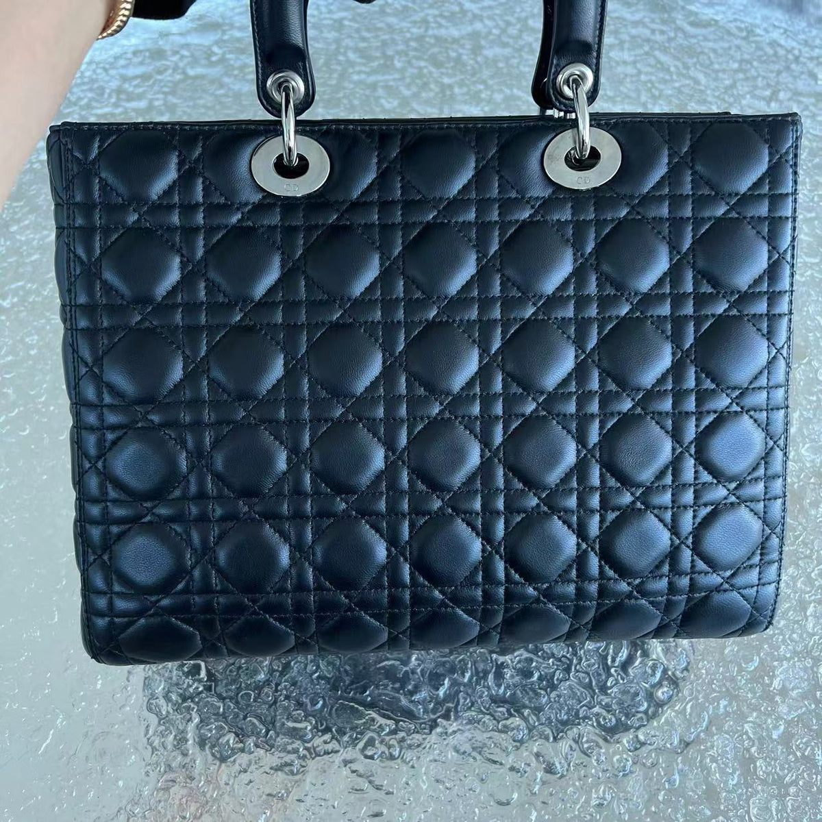*No Strap* Lady Large Cannage Lambskin Black SHW