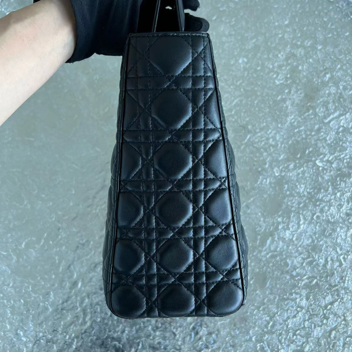 *No Strap* Lady Large Cannage Lambskin Black SHW