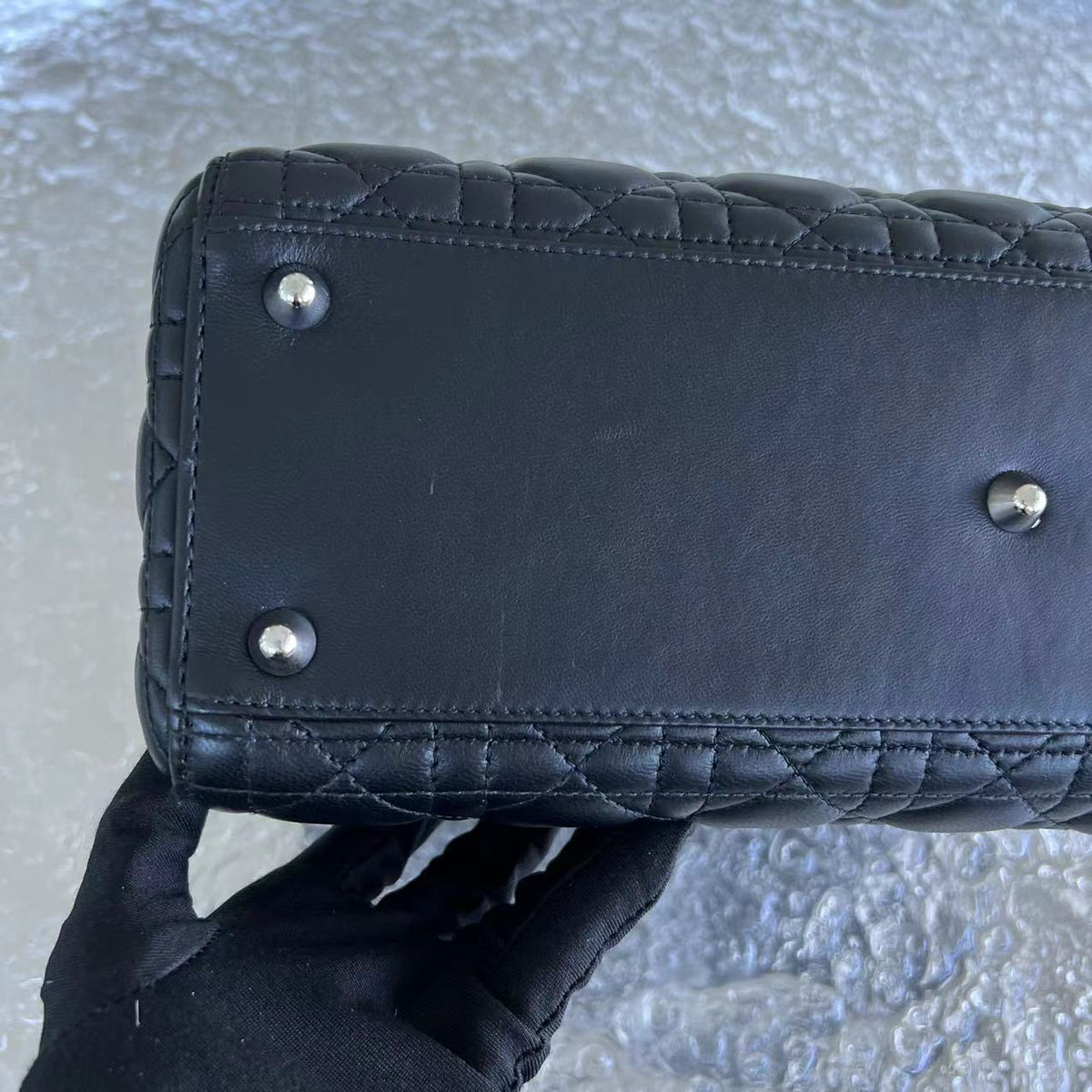 *No Strap* Lady Large Cannage Lambskin Black SHW