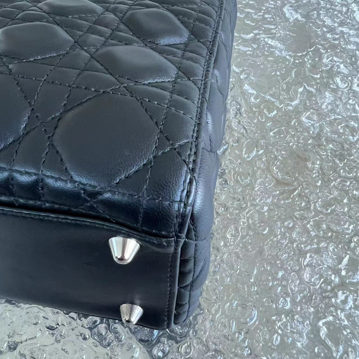 *No Strap* Lady Large Cannage Lambskin Black SHW