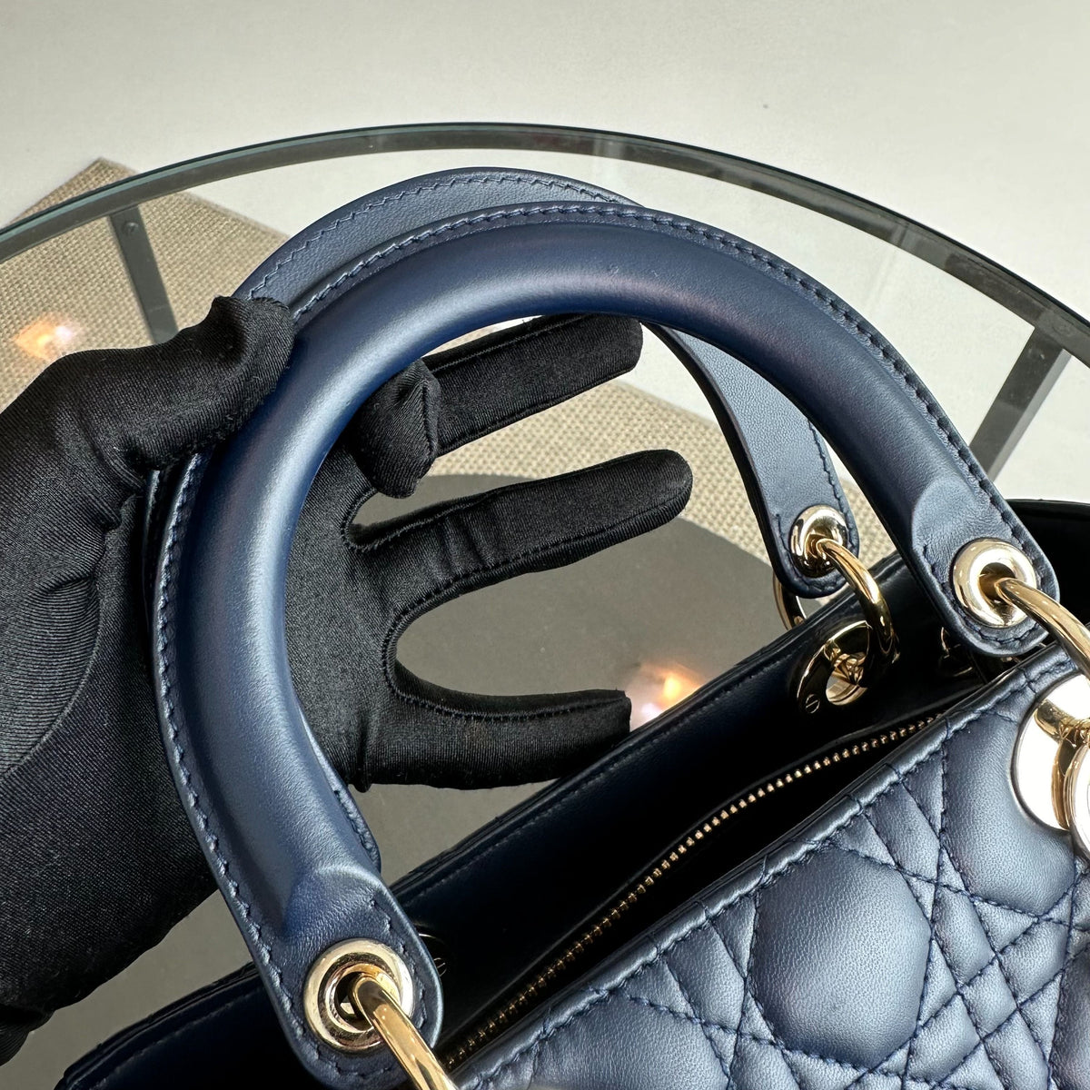 *No Strap* Lady Medium Lambskin Dark Blue GHW