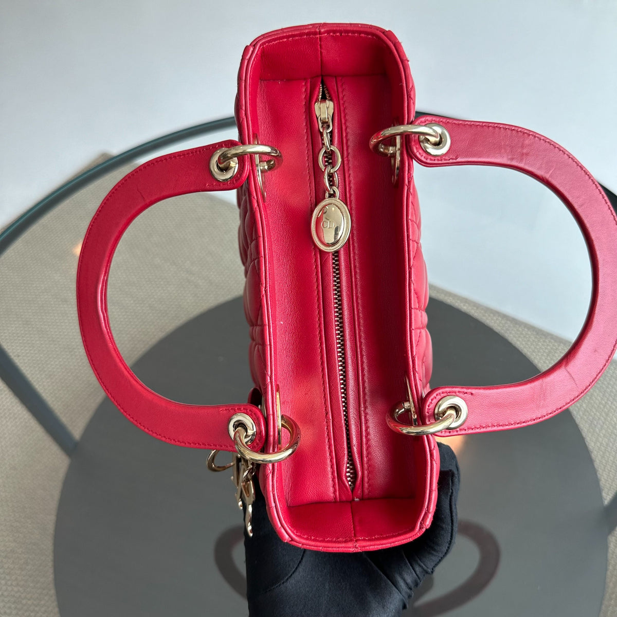 *No Strap* Lady Medium Lambskin Red GHW