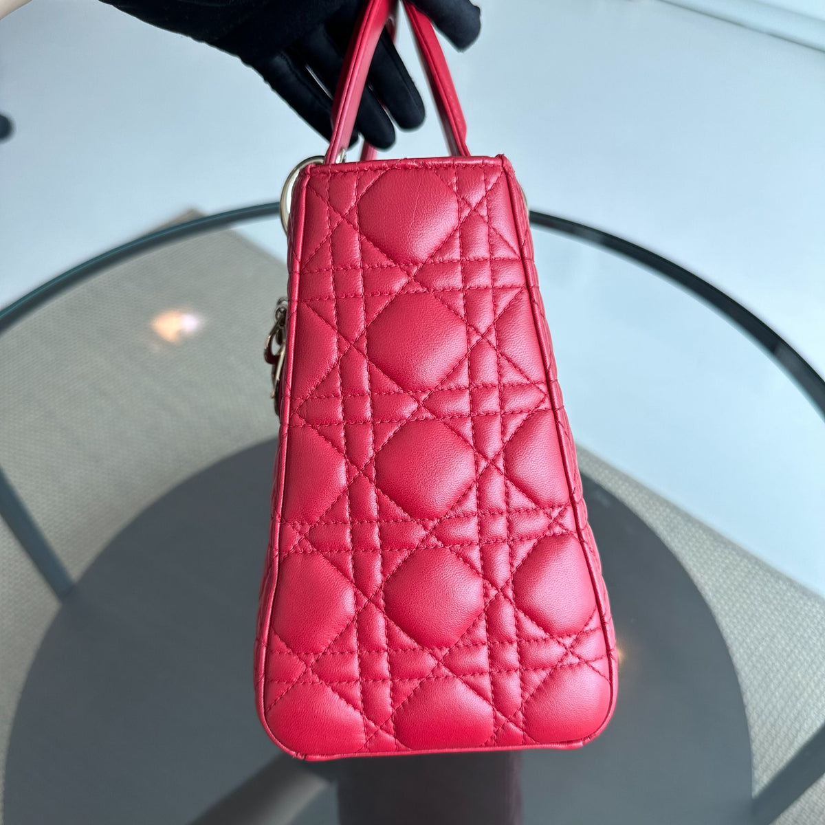 *No Strap* Lady Medium Lambskin Red GHW