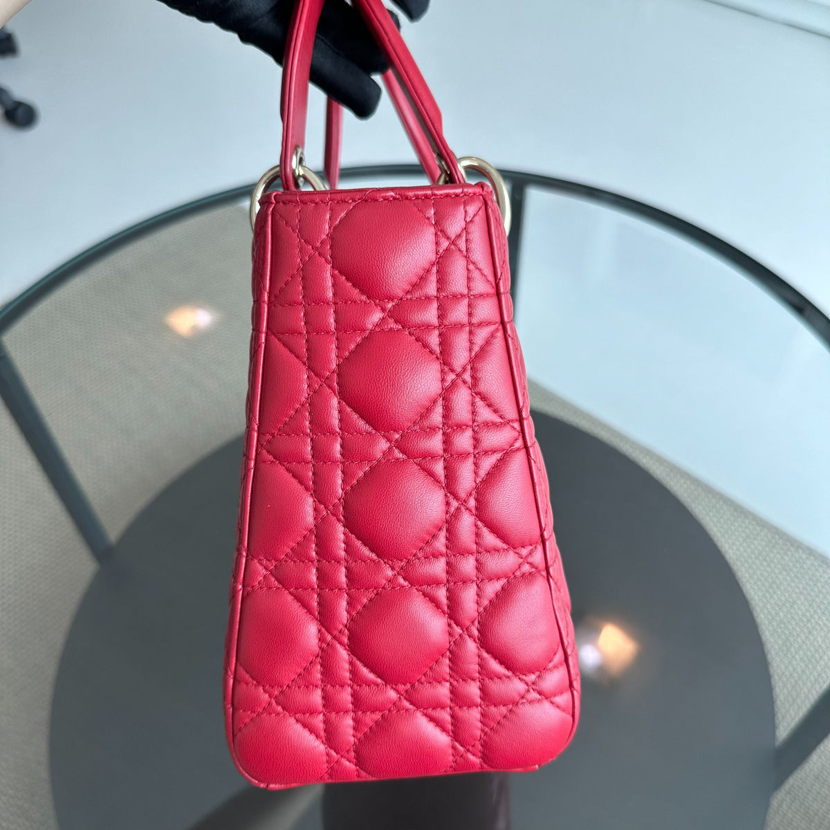 *No Strap* Lady Medium Lambskin Red GHW