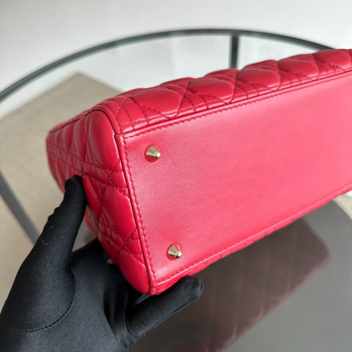 *No Strap* Lady Medium Lambskin Red GHW