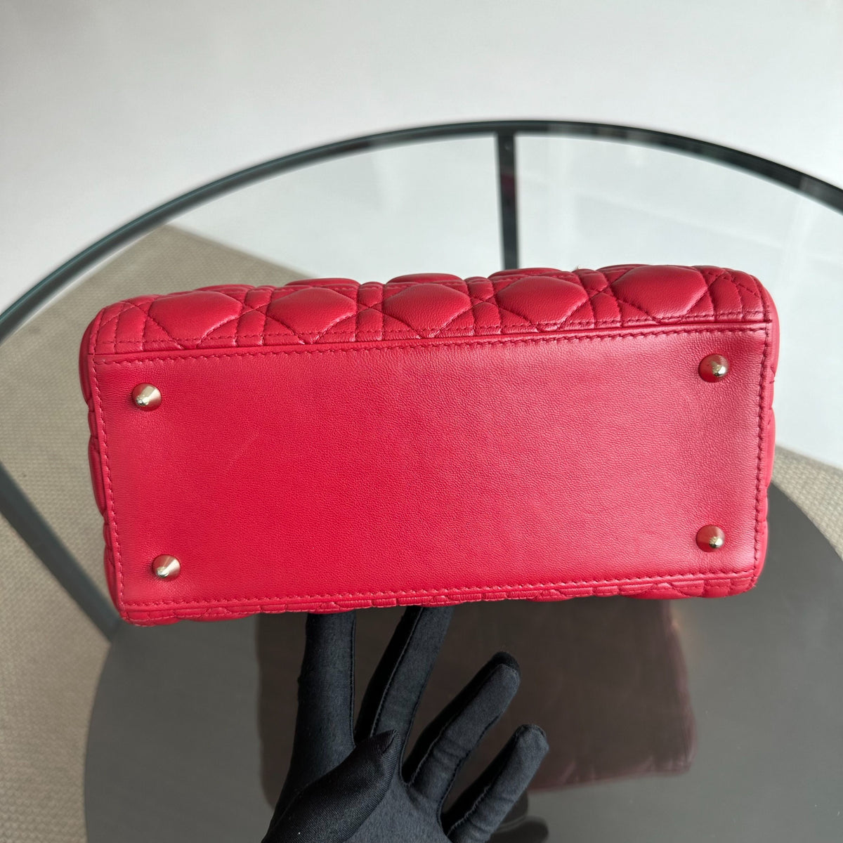 *No Strap* Lady Medium Lambskin Red GHW