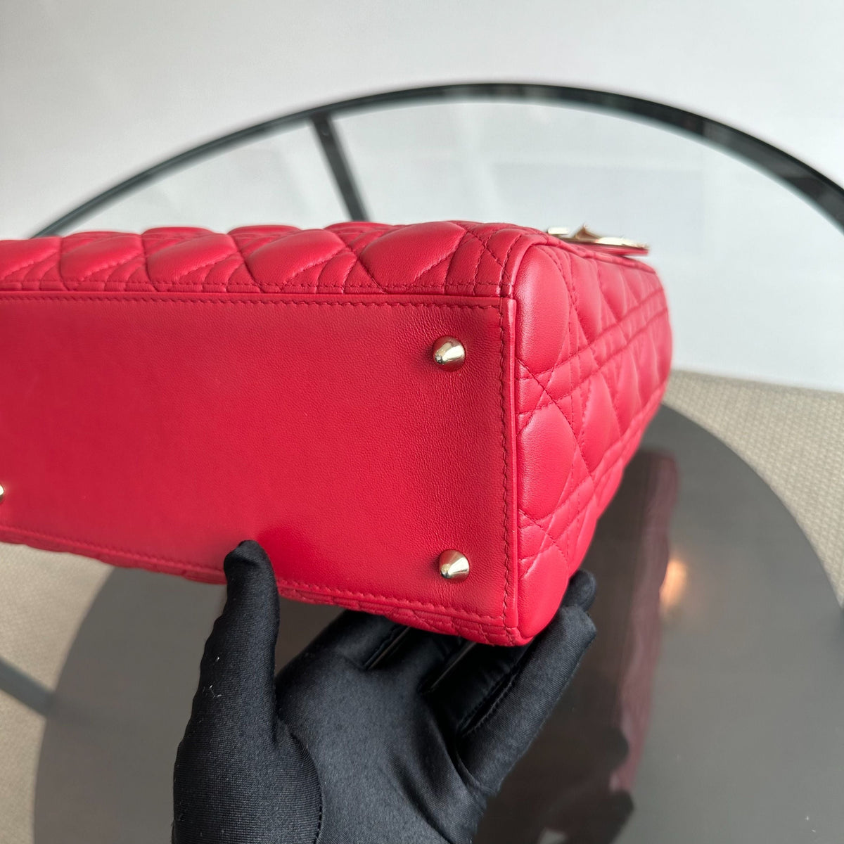 *No Strap* Lady Medium Lambskin Red GHW