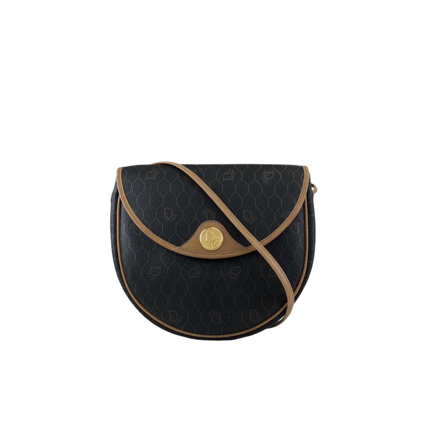 Christian Dior Honeycomb Pattern Shoulder bag Black Vintage p8wvy4