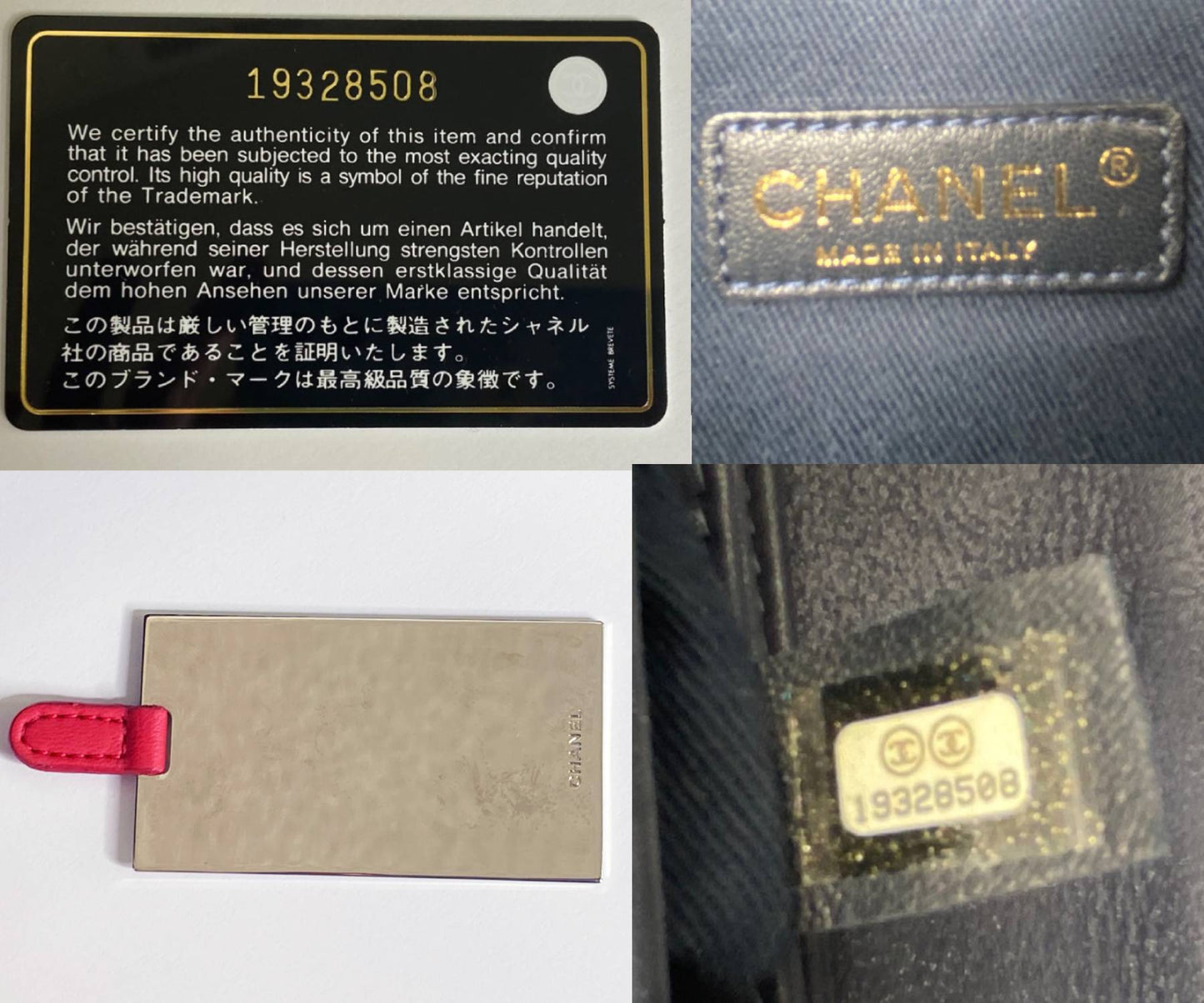 Top Quality Chanel Navy Stitching Rectangle Crossbody Bag with Mirror