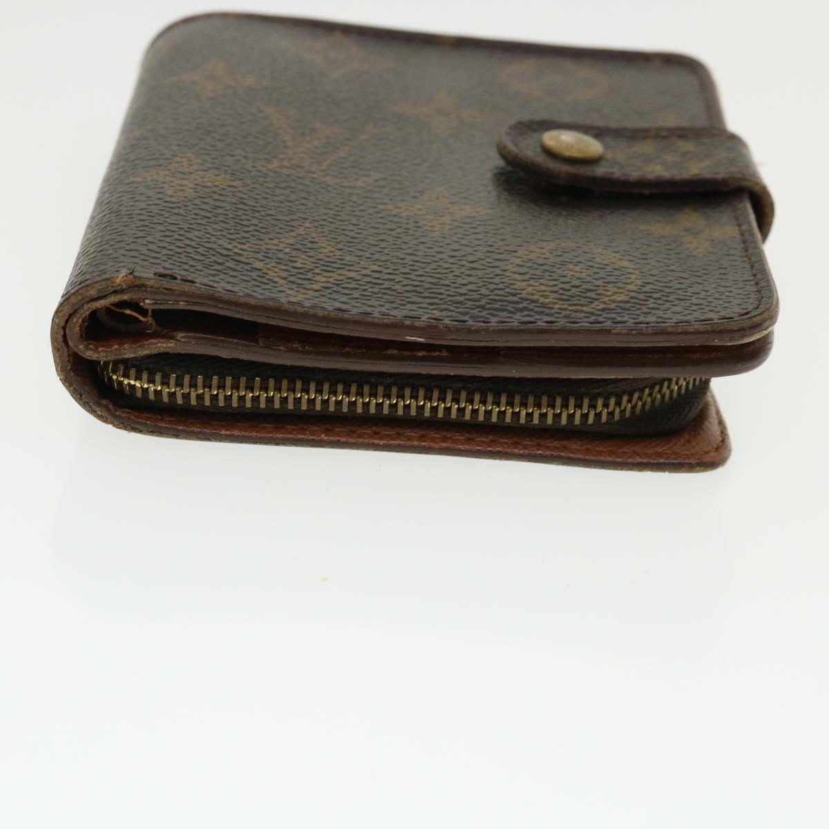 LOUIS VUITTON Monogram Compact Zip Bifold Wallet M61667 LV Auth ny161