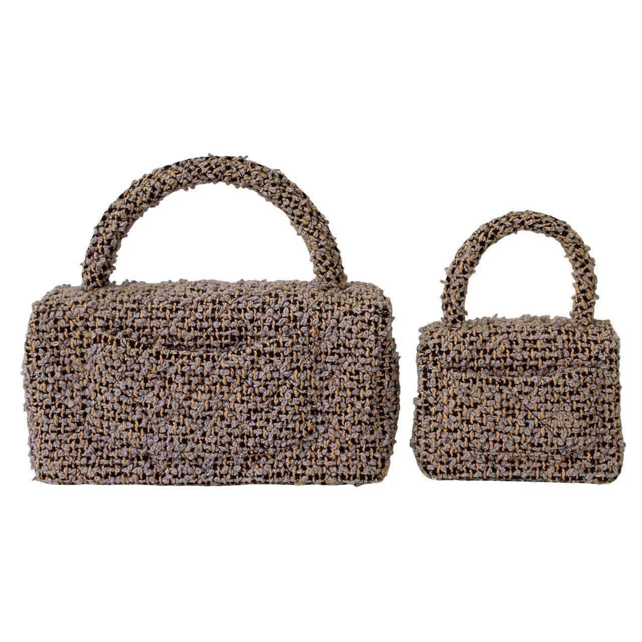Chanel Coco Leather Tweed Handbag
