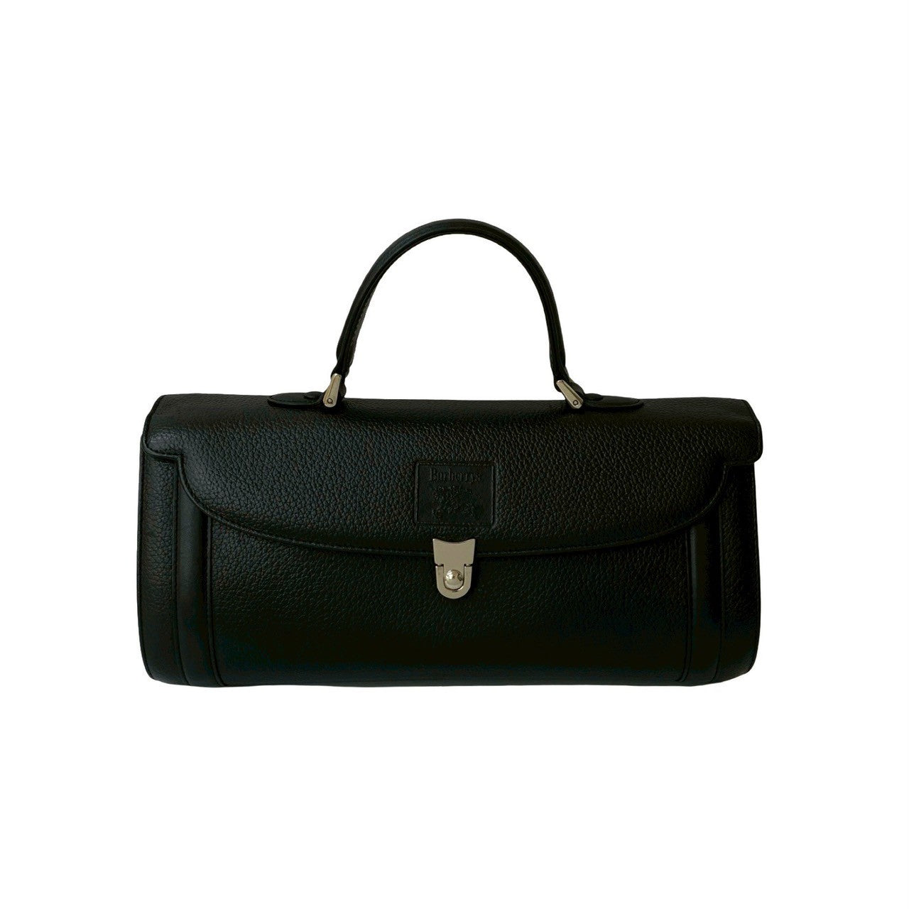 Burberrys Shadow Horse Logo Leather Handbag