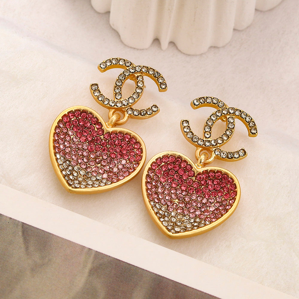 Chanel steel print earrings