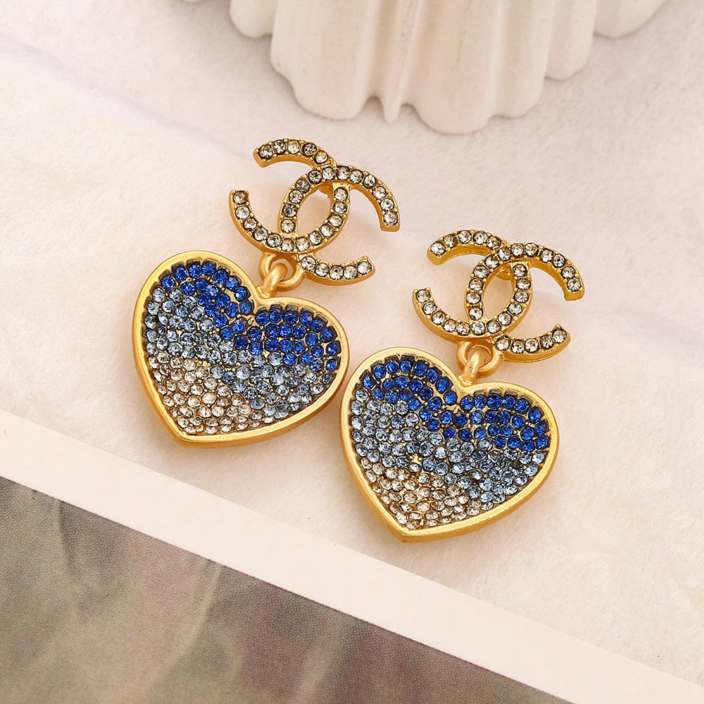 Chanel steel print earrings