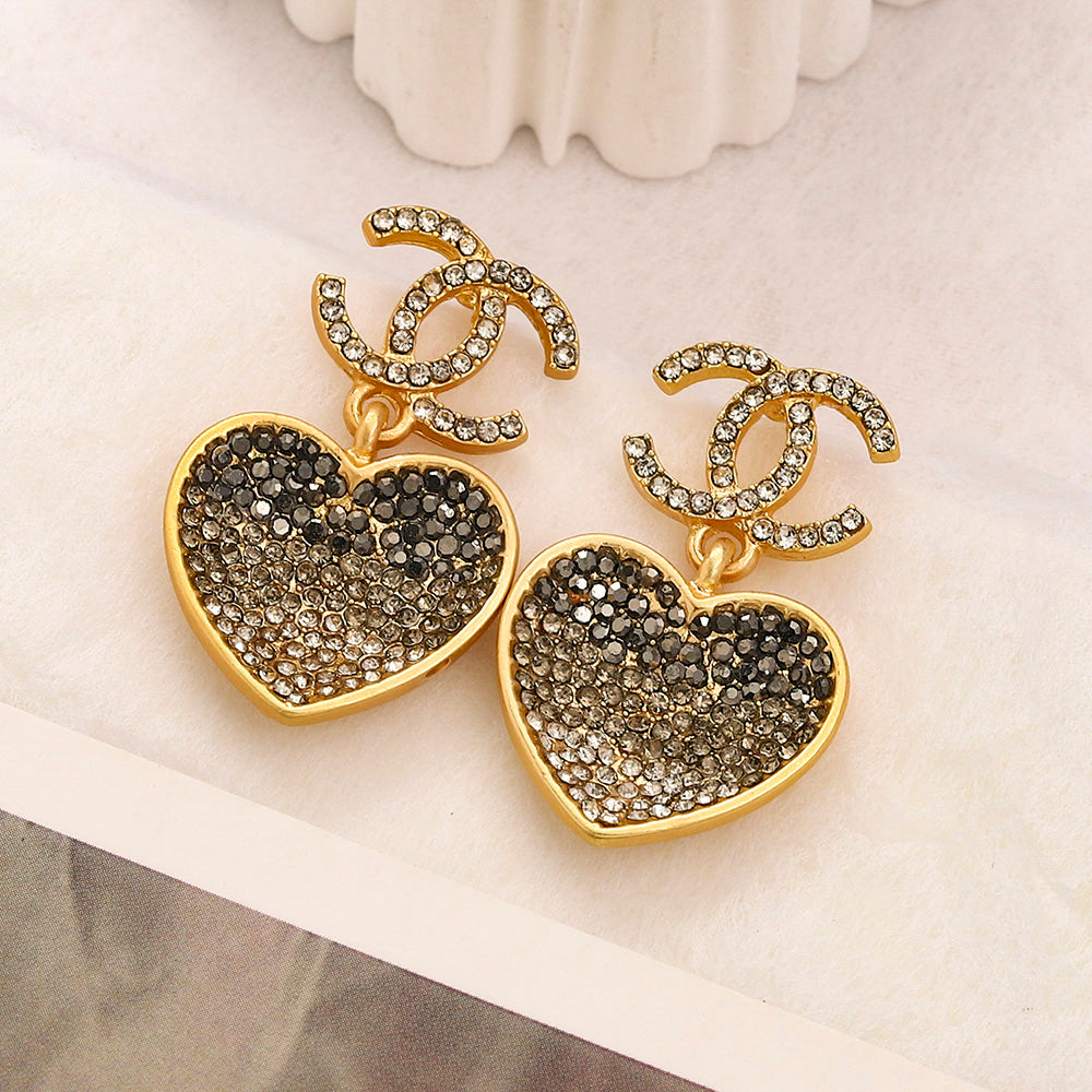 Chanel steel print earrings