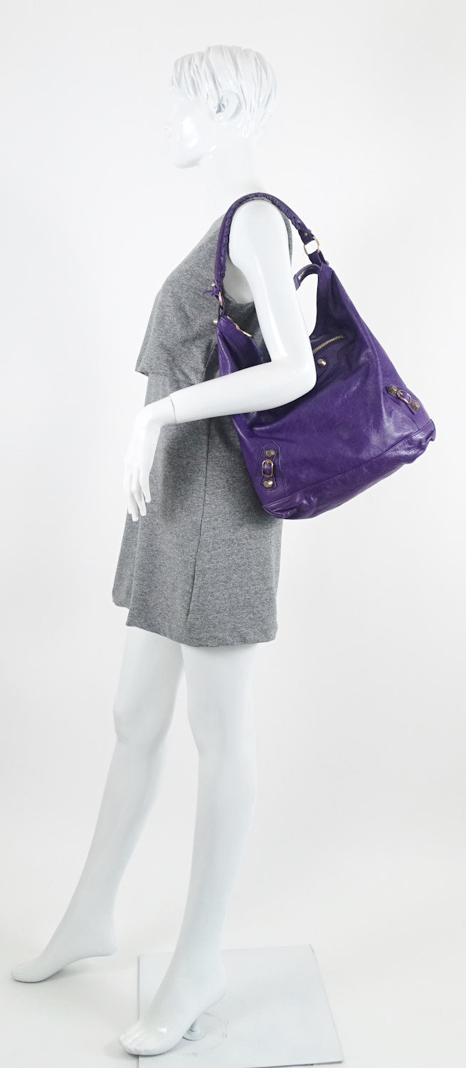 Classic Day Glazed Calfskin Leather Bag
