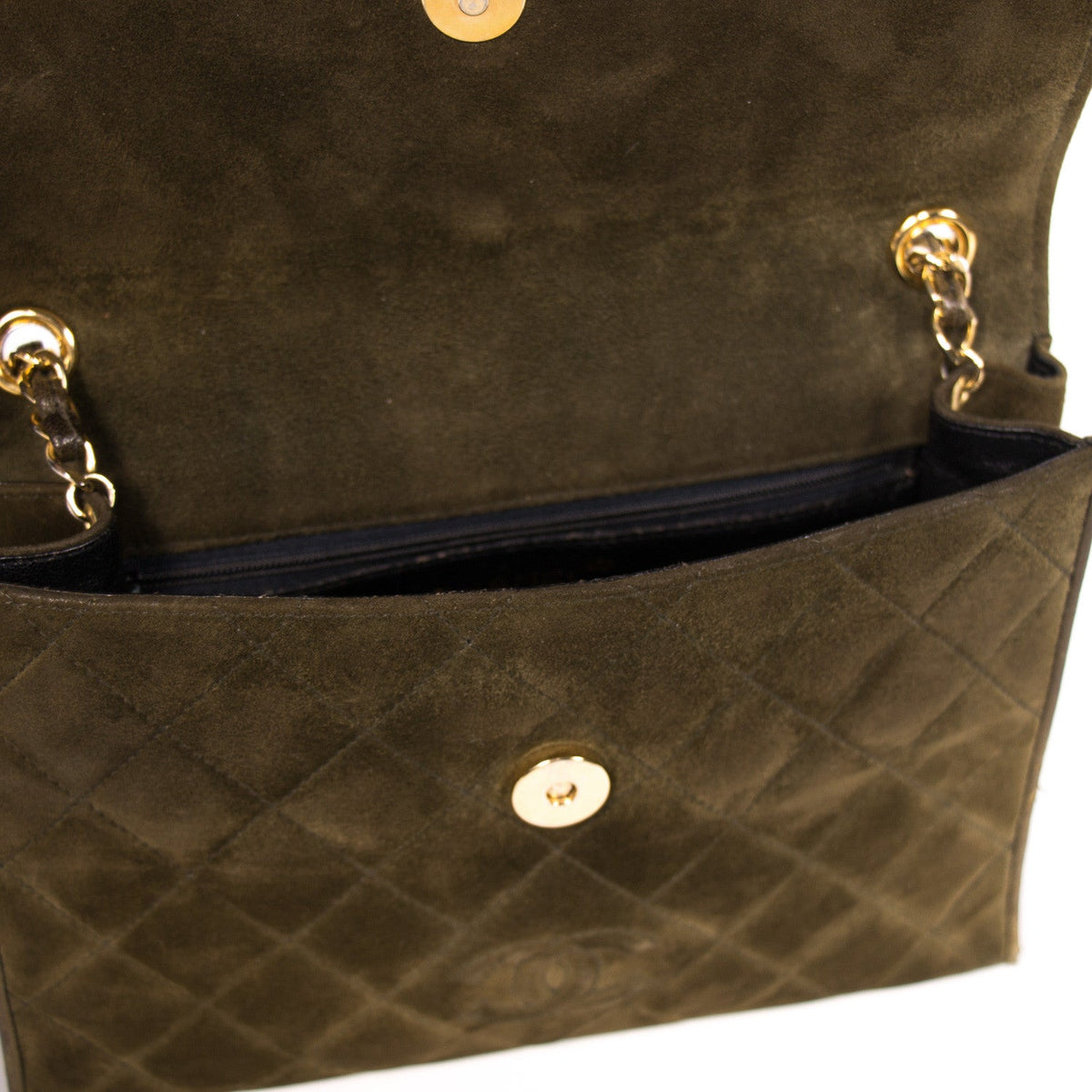 Chanel Quilted Suede Flap Bag