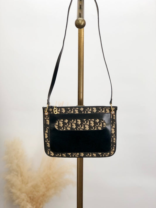 Christian Dior Trotter Shoulder bag Black Vintage z8apv6