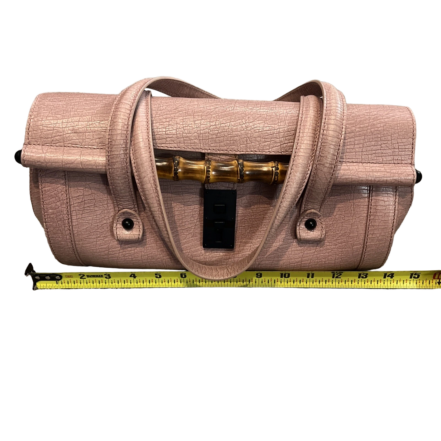 Gucci pink leather Bamboo Bullet bag w two straps!
