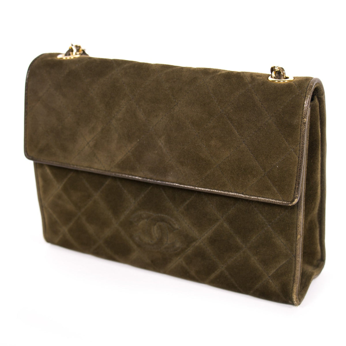 Chanel Quilted Suede Flap Bag