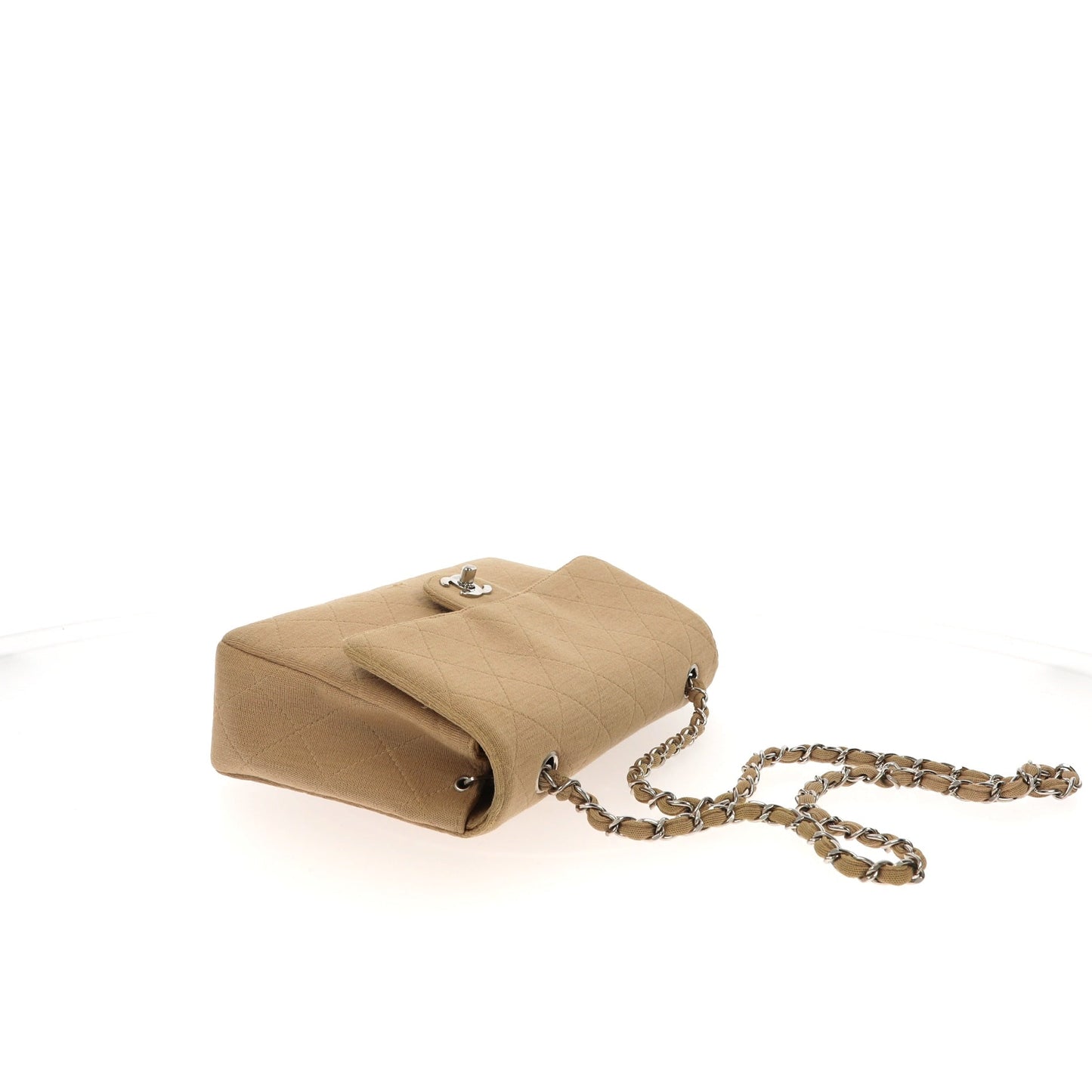 CHANEL Timeless/Classique Shoulder Bag in Beige Fabric