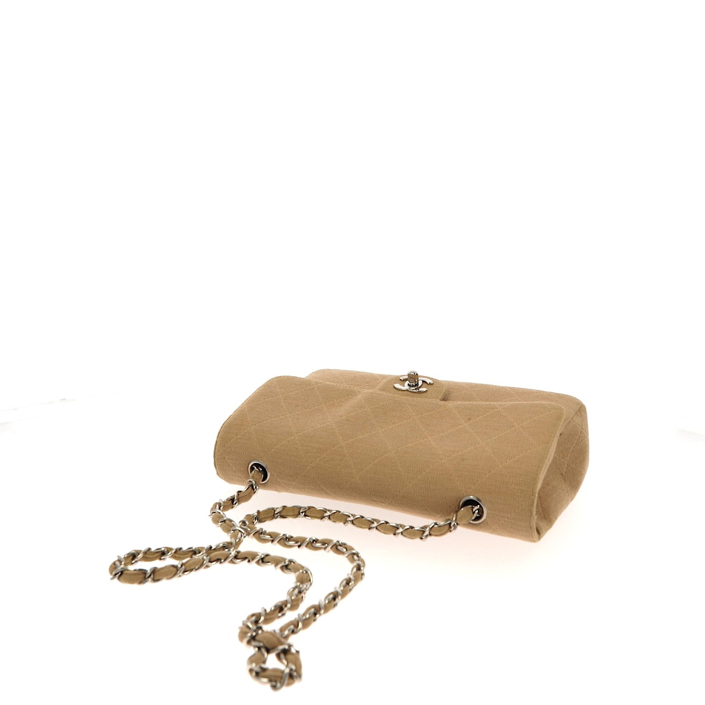 CHANEL Timeless/Classique Shoulder Bag in Beige Fabric